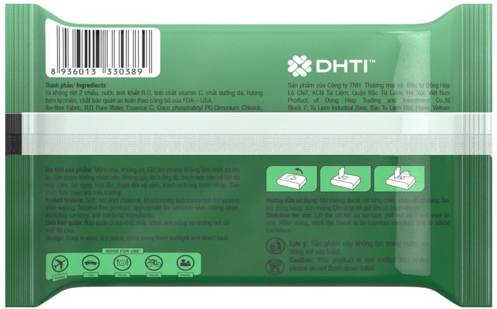 alcohol free wet tissue