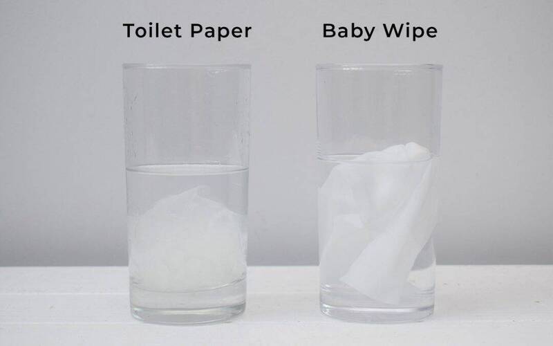 toilet clogged with wipes